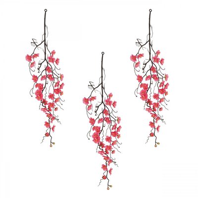 Chute plante artificielle cerisier rose 78cm lot de 3 LIGNE DECO