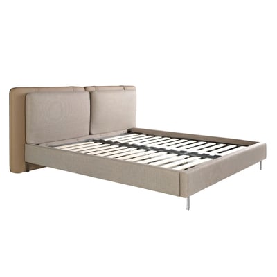 Lit en similicuir vison et tissu gris ANGEL CERDA