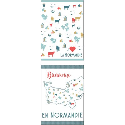 Torchon(s) imprimés en coton, Cap Normand C DESIGN HOME TEXTILE