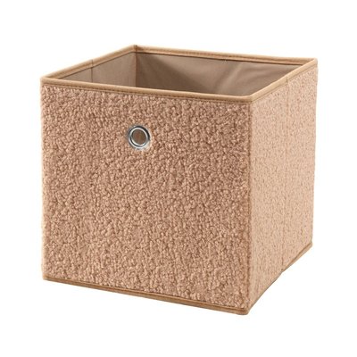 Cube pliable tissu bouclette beige - H27 cm CALICOSY