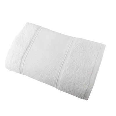 Drap de bain en coton bouclette éponge avec bande à broder en toile AIDA LINANDELLE