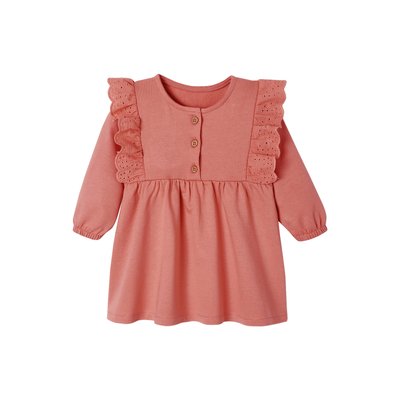 Robe en molleton volant en broderie anglaise VERTBAUDET