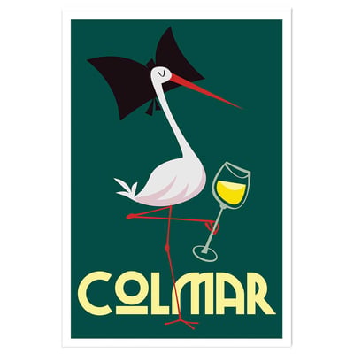 Affiche cigogne de Colmar HEXOA