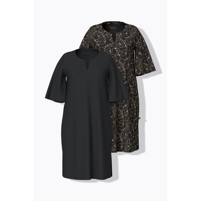 Lot de 2 chemises de nuit, col tunisien ULLA POPKEN