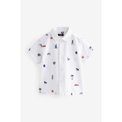 Chemise brodée manches courtes et imprimé NEXT