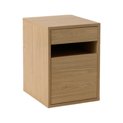 Caisson de bureau décor bois 1 tiroir 1 porte Simon CAMIF