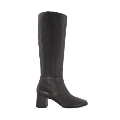 Bottes au genou en cuir à talon carré - SIGNATURE DUNE LONDON
