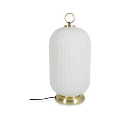 Lampe À Poser Langage Verre Blanc Et Métal Doré D20 X H43 Cm OPJET