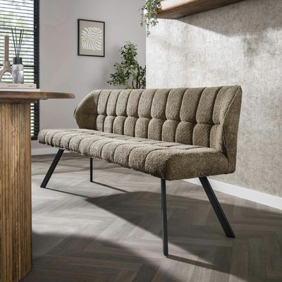 Banc en bouclette taupe 180 cm MELBOURNE PIER IMPORT