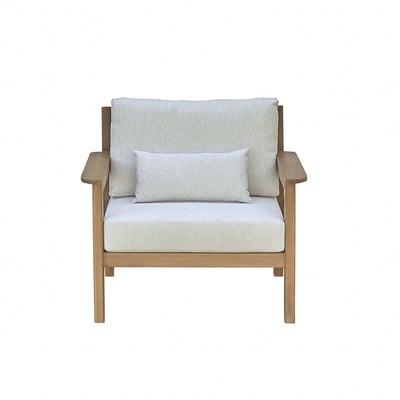 Fauteuil de jardin en teck massif avec coussins  MAORA BERAH GETAH