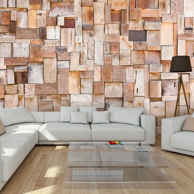 Papier peint intissé panoramique Larch mosaic EDEN