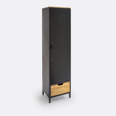 Armoire 1 porte 1 tiroir, métal acier, chêne Agama LA REDOUTE INTERIEURS