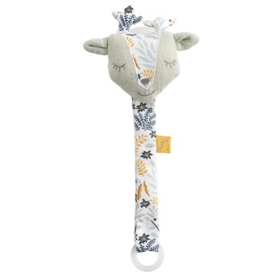 Attache-tétine en coton cerf SAUTHON