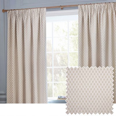 Hutton Woven Jacquard Pencil Pleat Curtains SANDERSON