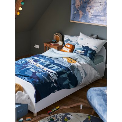 Parure housse de couette + taie d'oreiller SUR LES RAILS VERTBAUDET