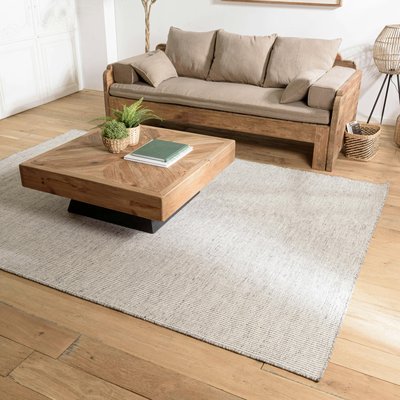 Tapis rectangulaire 200 x 290 cm laine tissée gris chiné PIER IMPORT