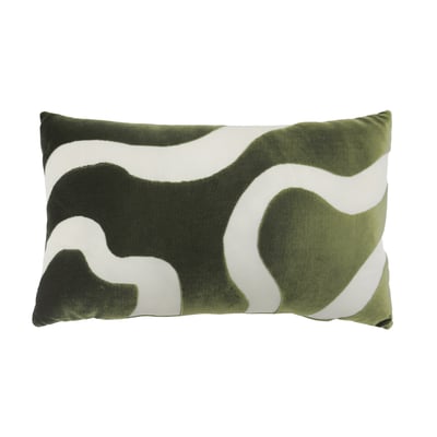 Coussin rectangulaire en velours à motif abstrait DOUCEUR D'INTÉRIEUR
