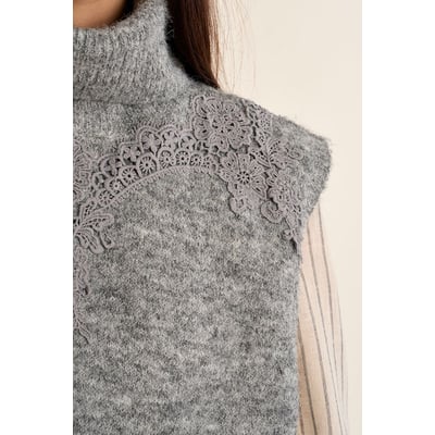 Pull sans manches, col roulé brodé MOLLY BRACKEN