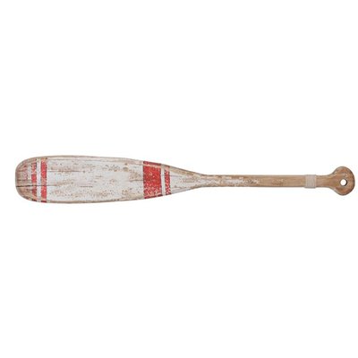 Pagaie décorative en bois blanc et rouge 100x2x14cm WADIGA