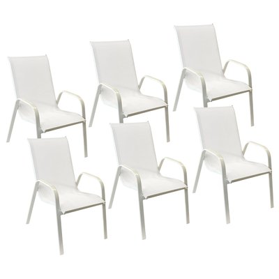 Chaises en textilène, lot de 6, MARBELLA HAPPY GARDEN