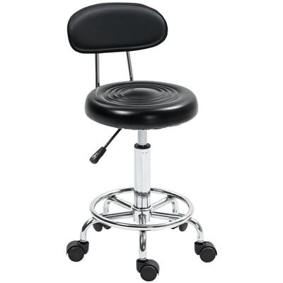 Tabouret de salon Acier Noir HOMCOM