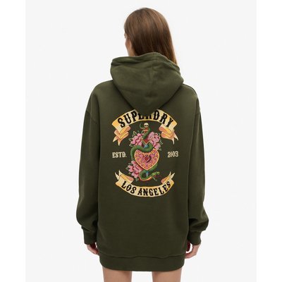 Robe à capuche et strass effet tatouage SUPERDRY