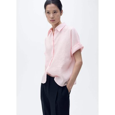 Chemise lin manches courtes MANGO