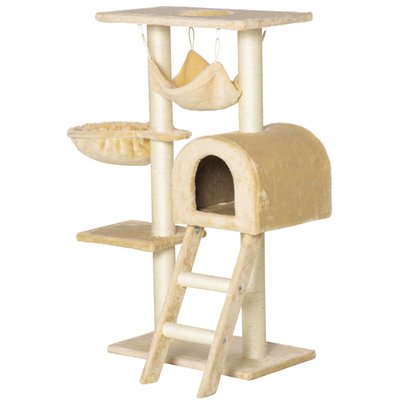Arbre à chat style cosy chic nombreux équipements beige PAWHUT