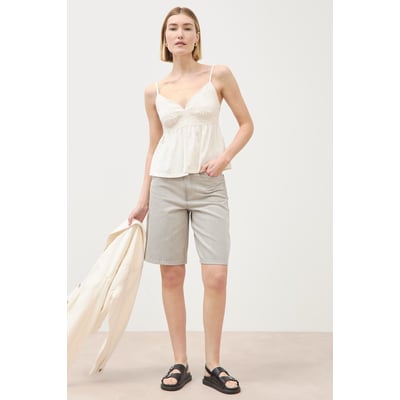 Bermuda large taille haute en coton BONOBO