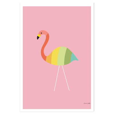 Affiche enfant flamant citron HEXOA