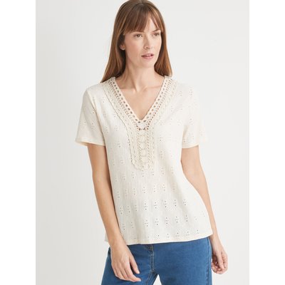 Tee-shirt encolure macramé DAXON