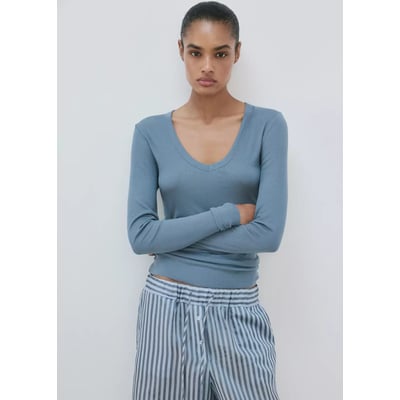 T-shirt de pyjama en mélange de lyocell et de laine MANGO