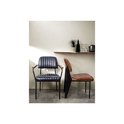 Fauteuil simili et métal Vintage (lot de 2) - CLARK HELLIN, DEPUIS 1862