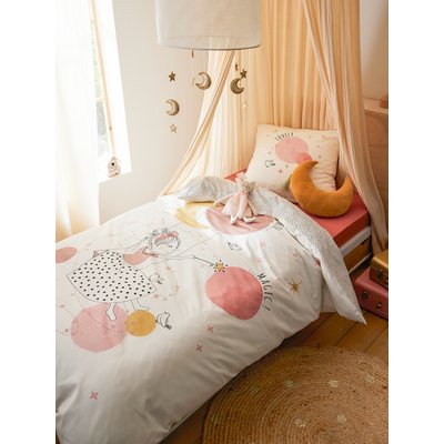 Parure housse de couette et taie d'oreiller avec coton recyclé PRINCESSE POESIE VERTBAUDET