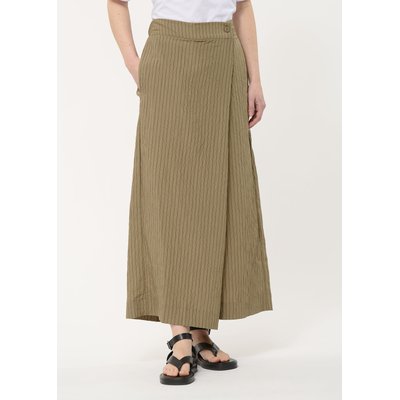 Pantalon vert asymétrique à fines rayures HUMILITY