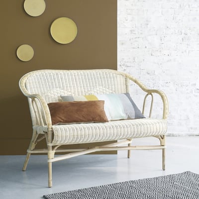 Banquette en rotin vintage  ALBANE BERAH GETAH
