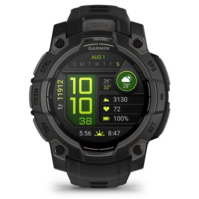 Montre sport Instinct3 Amoled 45mm Noir Bracelet noir GARMIN