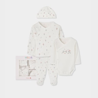 Lot maille bébé fille imprimé fleurs BOBOLI