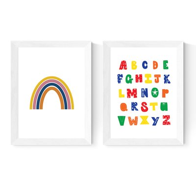 Pack of 2 Prints Rainbow Alphabet Set by The Crayon Studio Print EAST END PRINTS