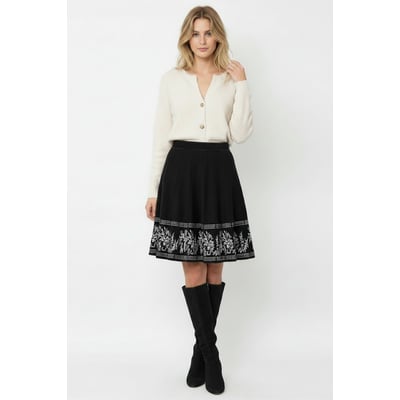 Jupe maille patineuse à bordure jacquard IDALIA DERHY