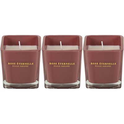 Bougie parfumée carrée Nude 7 cm (Lot de 3) Rose des bois CMP