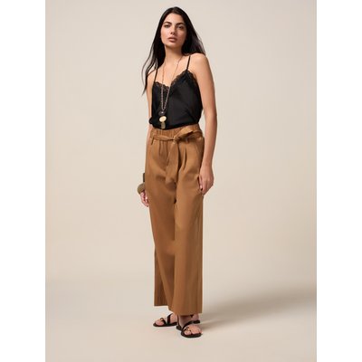 Pantalon palazzo réalisé en popeline de coton mélangé OLTRE