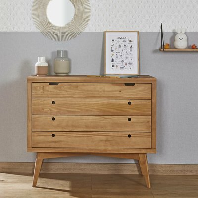 Commode 4 tiroirs Bois massif  MARLEY AKITEN RETAIL