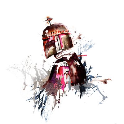 Papier peint Komar - Star Wars Watercolor Boba Fett - 250 x 280 cm HEXOA