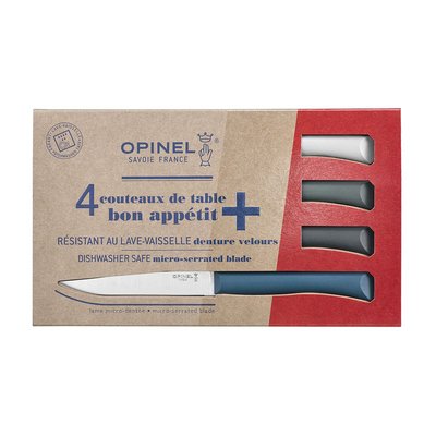 Couteau de table x4 Tempete bleu canard ant OPINEL