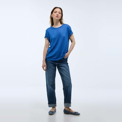 T-shirt à manches courtes uni en lin MONOPRIX