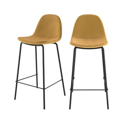 Lot de 2 chaises pour îlot central 65 cm en velours - HENRIK RENDEZ-VOUS DÉCO