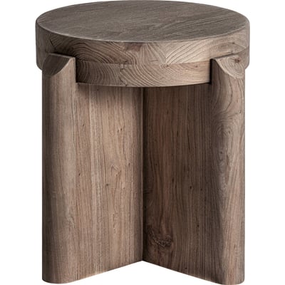 Tabouret jacquard en bois d'orme RECOLLECTION