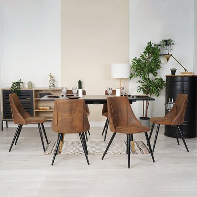 Ensemble de table à manger extensible à allonge avec 6 chaises, WHALEN6PCSSET MEUBLES COSY