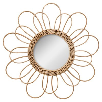 Miroir en rotin fleur D38 ATMOSPHERA
